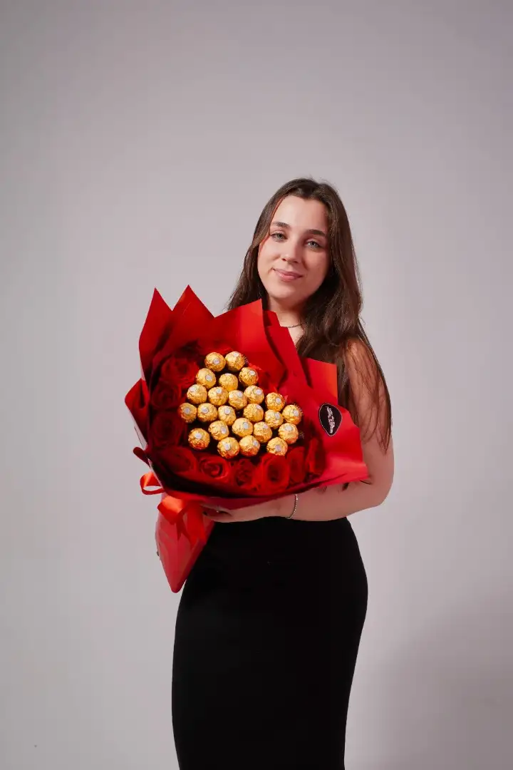 Buquê Coração de Rosas & Chocolate